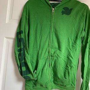 Freecity Green Lets Go zip up sweatshirt